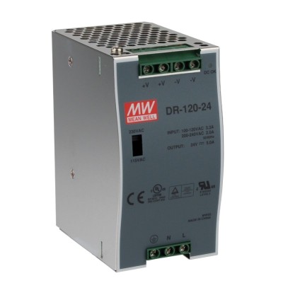 Stabilised Power Supply MW DIN24V 5A 120W for din rail