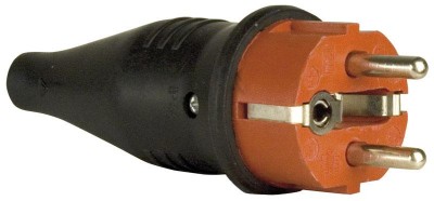 Rubber Schuko Connector Male 250v Red CEE7/VII 3x2,5mmì