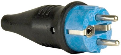 Rubber Schuko Connector Male 250v Blue CEE7/VII 3x2,5mmì
