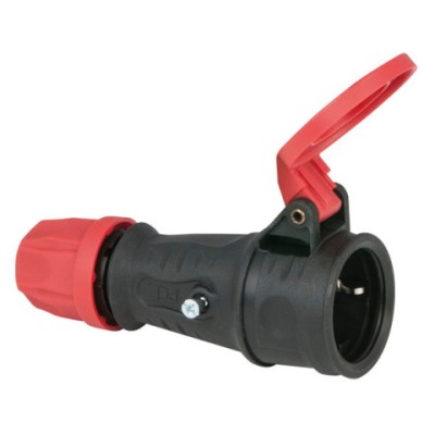 Solid Rubber Connector IP44 with hinged lid Industrial ser