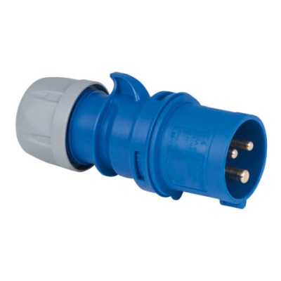 CEE 16A 240V 3p Plug Male Blue, IP44