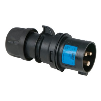 CEE 16A 240V 3p Plug Male Black, Turbo Twist, IP44