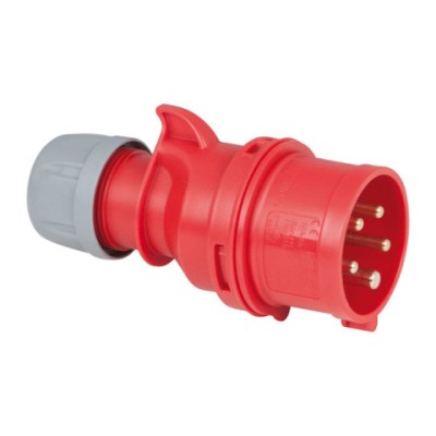 CEE 16A 400V 5p Plug Male Red, IP44