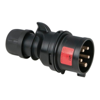 CEE 16A 400V 5p Plug Male Black, Turbo Twist, IP44