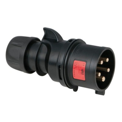 CEE 32A 400V 5p Plug Male Black, Turbo Twist, IP44