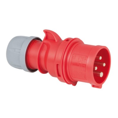 CEE 16A 400V 4p Plug Male Red, IP44
