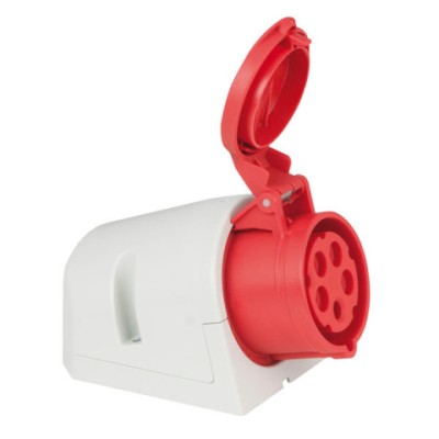 CEE 16A 400V 5p Wallmount Female Red, IP44