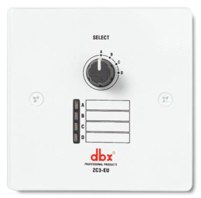 4-way selection switch, controls DR260 and ZonePro series, wall panel