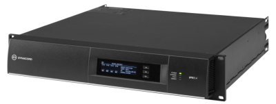 DSP power amplifier 4x1250W @ 4 ohms, OMNEO, 8 Dante-, 4 analog inputs, hi-z dir