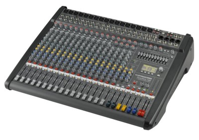 Power Mixer, 12 Mic/Line + 4 Mic/Stereo Line Channels, 6xAUX, Dual 24 bit Stereo