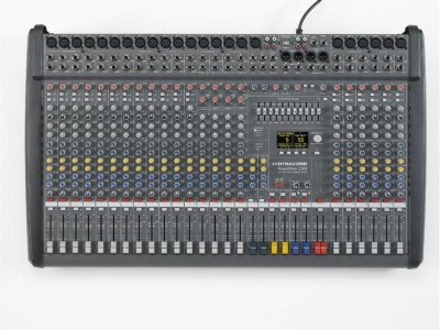 Power Mixer, 18 Mic/Line + 4 Mic/Stereo Line Channels, 6xAUX, Dual 24 bit Stereo