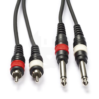 Audio Cable : 2 RCA male  / 2 jack mono 6,35, 10m lenght