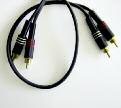 Shielded audio cable 2 RCA Male 2 RCA Female 1m