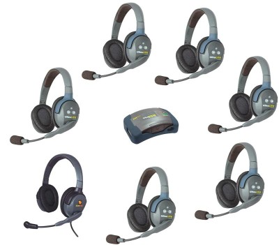 UltraLITE & HUB 7 person system w/ 6 Double 1 Cyber Headset, batteries, charger