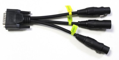 CABLE 0.1M - DB15 TO 3 DMX - USE WITH USB PRO MK1