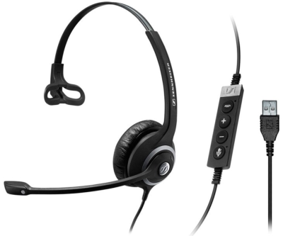 SC 230 USB MS II-Wired monoaural headset with USB connectivity and in-line call