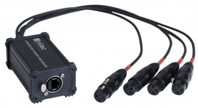HILEC RJ45/XLR3 FEMALE Adapter Box for Audio or DMX Signal - 4 Ch. over Network Cable Extender