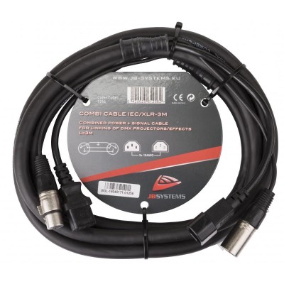 COMBI CABLE IEC/XLR-1M3 - Power(IEC)+DMX cable 1,3m