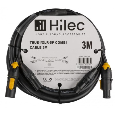 TRUE1/XLR-5P COMBI CABLE 3M - DMX + POWER 3x1,5mmý cable TRU
