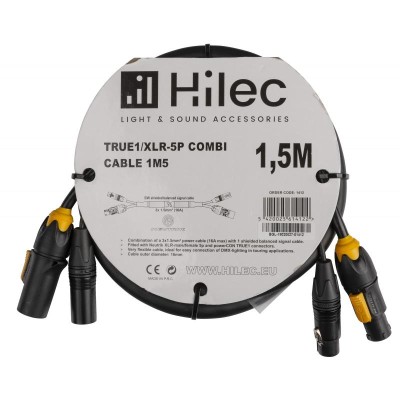 1,5 M Combi Cable DMX + POWER 3x1,5mm² cable 5p Neutrik XLR