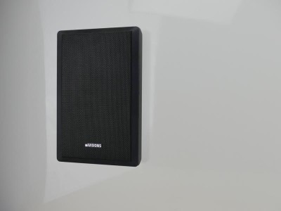 Platte 40W muur speakers (2 stuks, zwart)