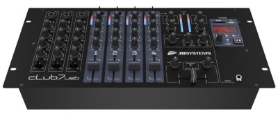Jbsystems Club7usb - 19" DJ mixer met 4 line kanalen, 3 DJ mic kanalen en een USB/ SD player