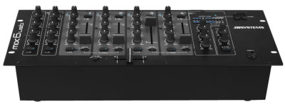 Jb systems MIX 6 USB - 19" DJ mixer met 4 inputkanalen, 2 DJ mic kanalen en USB