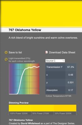 LEE filter vel/sheet 1,22m * 0,53m nr 767 oklahoma yellow