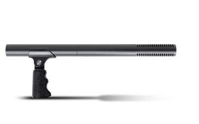Battery or phantom-pow. shotgun microph with XLR