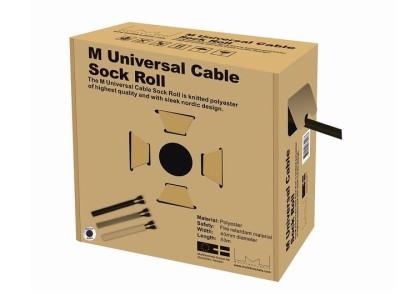 M Universal Cable Sock Roll Black 40mm-W 50m-L (MOQ: 12)