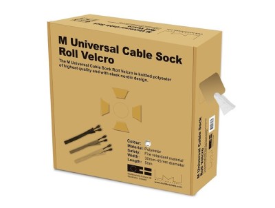 M Cable Sock Roll Velcro White 50m-L (MOQ: 4)
