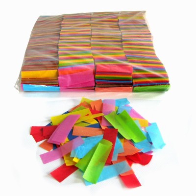 (10)Slowfall Confetti Rectangle 55x17mm MultiC 1kg