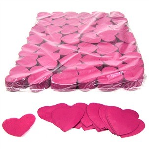 (10)Slowfall Confetti hearts Ø55mm pink 1kg