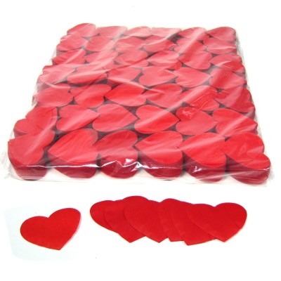 (10)Slowfall Confetti hearts Ø55mm red 1kg