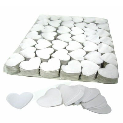 (10)Slowfall Confetti hearts Ø55mm white 1kg