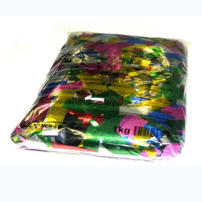 (10) Metallic Confetti Rectangles 55x17mm Multicolour 1kg