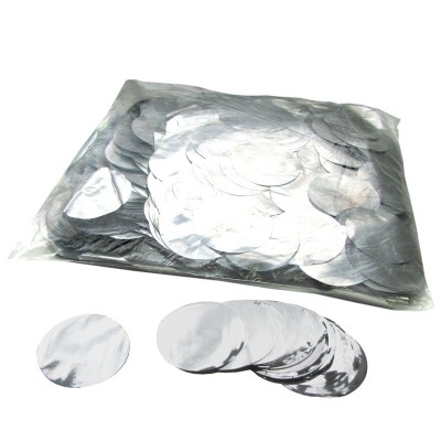 (10) Metallic confetti rounds Ø55mm Silver  1kg