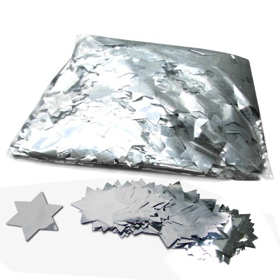 (10) Metallic confetti stars Ø55mm - Silver 1 kg