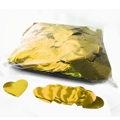 (10) Metallic confetti hearts Ø55mm - Gold 1 kg