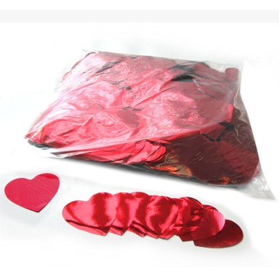 (10) Metallic confetti hearts Ø55mm -Red 1 kg