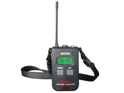 Digital Portable Mini Transmitter, 16 chan. UHF, lithium-polymer rechargeable ba