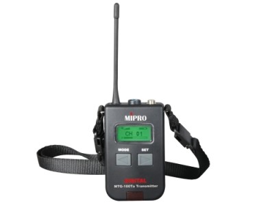 Mipro MTG-100TA - Digital Portable Mini Transmitter, 16 chan. UHF, 2 AA batteries
