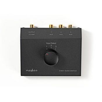 Nedis Analoge Audio-Switch | 3-Poorts | Input: 3x (2x RCA Female) | Output: 1x (