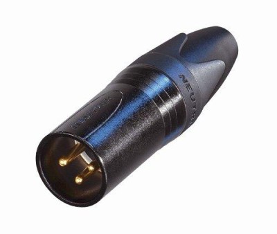 Neutrik NC3MXXB - 3 pole male xlr with black metal housing and gold contacts