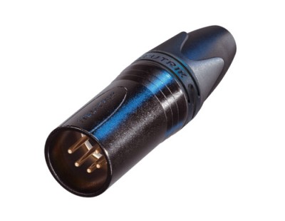 Neutrik NC5MXXB - 5 pole male cable connector with black metal housing and gold contacts