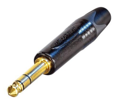 Neutrik NP3XB - 3 pole 1/4" professional phone plug, gold contacts, black shell