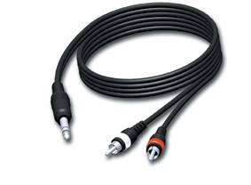 (50)6.3 mm Jack male stereo - 2 x RCA/Cinch male 1,5 meter
