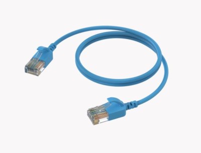 Slimline networking cable - CAT6A RJ45 - RJ45 U/UTP Blue version - 0.15 meter