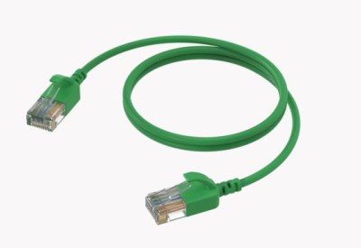 Slimline networking cable - CAT6A RJ45 - RJ45 U/UTP Green version - 0.15 meter