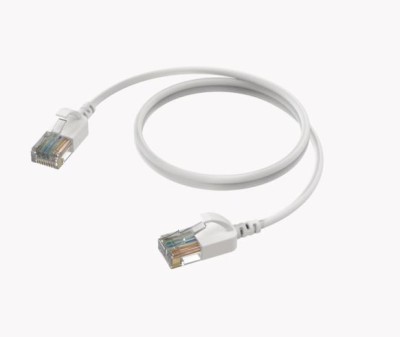 Slimline networking cable - CAT6A RJ45 - RJ45 U/UTP White version - 0.15 meter
